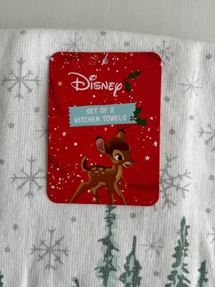 Juego de dos toallas de cocina de Navidad Disney Bambi y Madre Foto 3 de 4