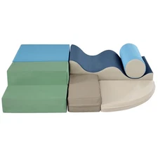 6-in-1 Foam Playset for Kids, Soft Climb & Crawl Indoor Playground