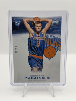 #ad 2015 Panini Black Friday Kristaps Porzingis #28 Thick Stock 1 50 RC 🔥 $50.00