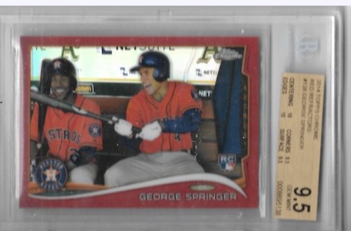 George Springer [Red Refractor] #138 2014 Topps Chrome card