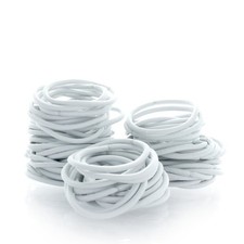 100 Pack Hair Elastics Ties Professional Grade Ponytail Holders White, Bulk