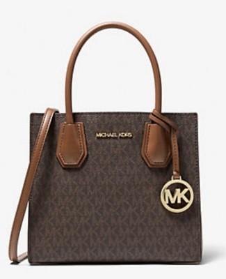 MICHAEL KORS Mercer 35S1GM9M2B Medium Logo and Leather Accordion Crossbody Bag