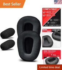 Black Memory Foam Ear Pads for B450-XT B550-XT Headsets - Easy Installation
