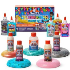 Elmer  s Celebration Slime Kit, Slime Supplies Include Assorted Magical Liquid
