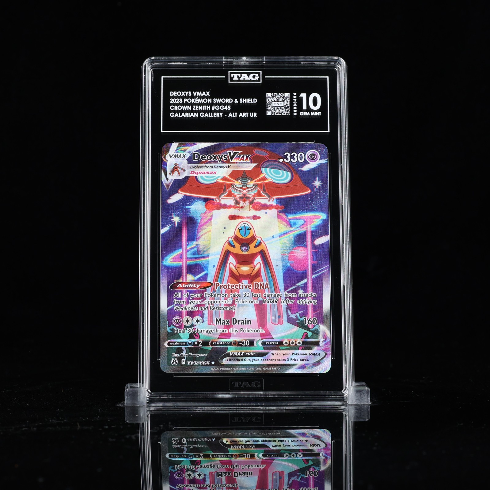 Deoxys VMAX GG45/GG70 SWSH: Crown Zenith: Galarian Gallery Holo TAG 10