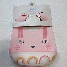 Cloud Island 2 Pack Baby Girl's Silicone Bibs New In Package