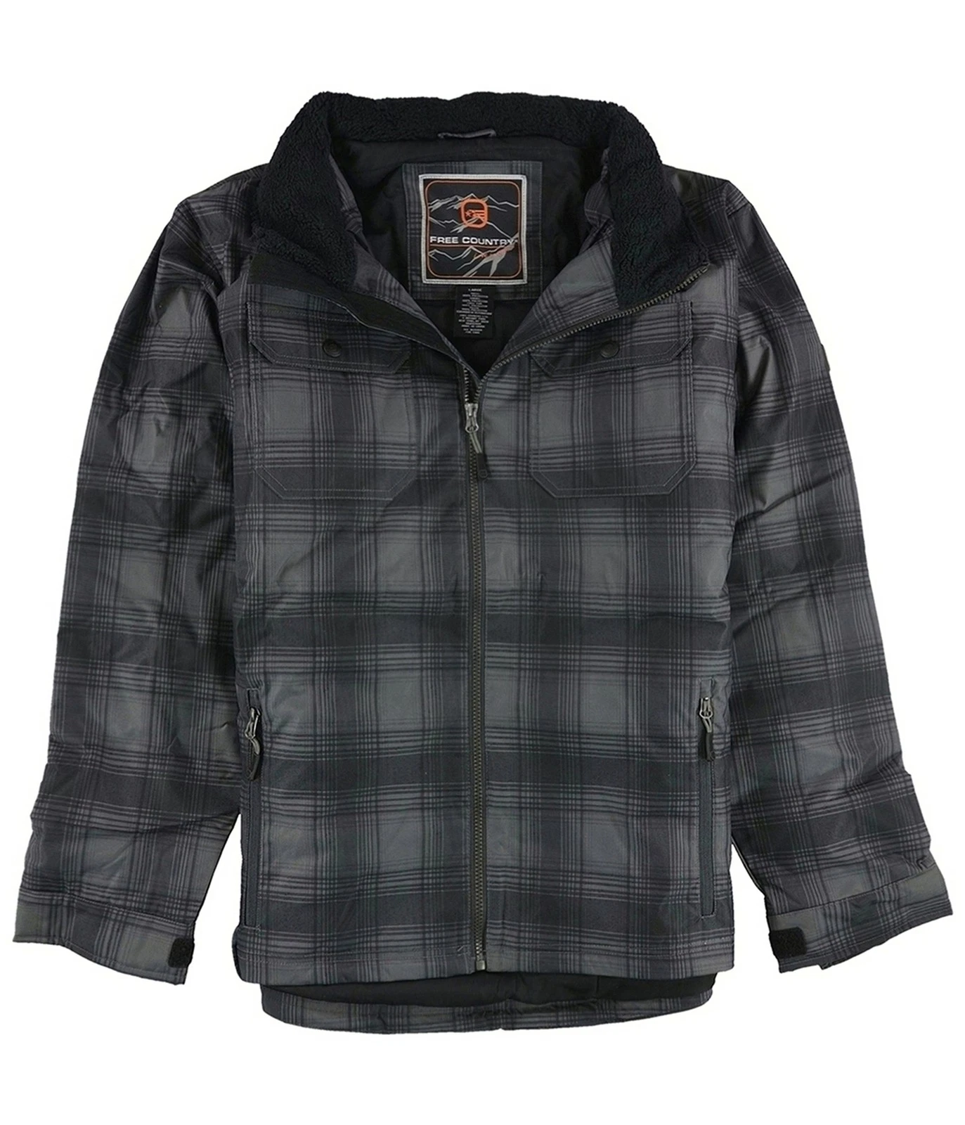 Free Country Mens Plaid Canvas Utility Parka Coat