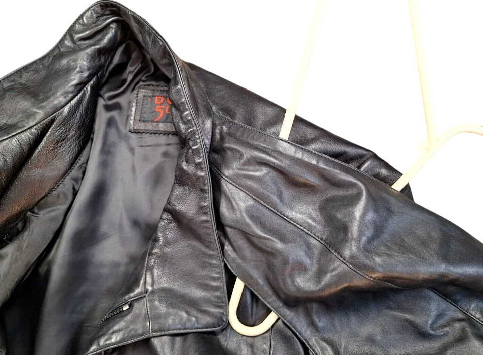 Doral 5th Ave 100% Leather Bomber Jacket Black Mens Size 46 (XL) from Turkey - Image 4 of 4