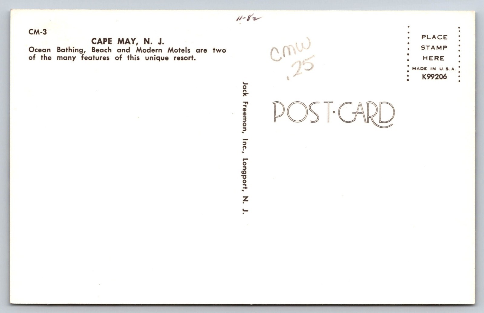 Postcard Cape May NJ Ocean Bathing Beach and Modern Motels eBay