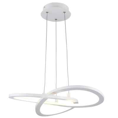 HDC Costardo 1-Light 21 in. Integrated LED White Ringed Modern Pendant Light