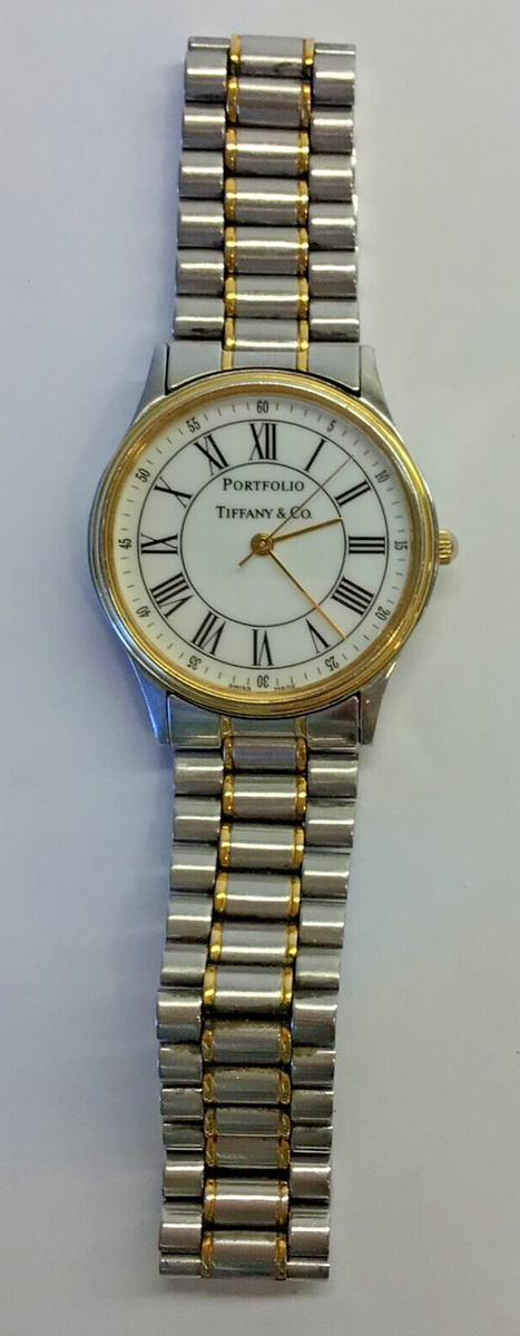 Tiffany & Co. Portfolio Two-Tone Watch, New Crystal, Battery, Excellent Cond. Tiffany & Co. Portfolio Two-Tone Watch, New Crystal, Battery, Excellent Cond.