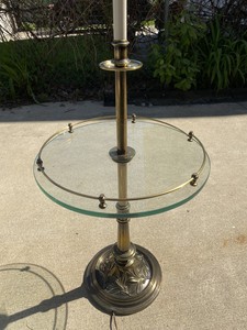 stiffel floor lamp with glass table
