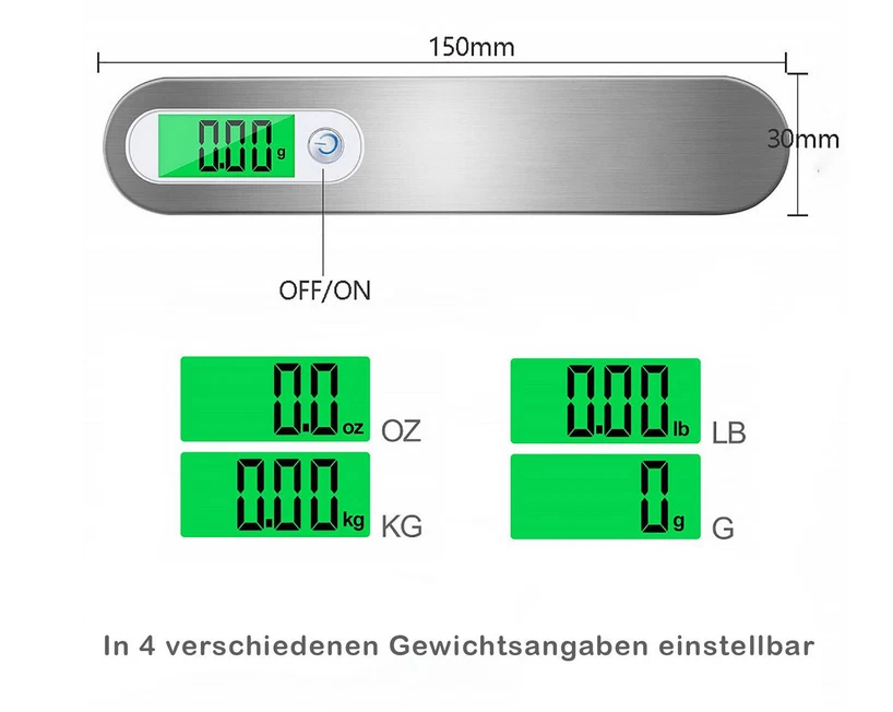 Digitale Kofferwaage Gepäckwaage Hängewaage Reisewaage Handwaage 10g-50kg lb oz✅ - Bild 4 von 4