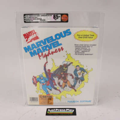Marvelous Marvel Madness Commodore 64 6-64/128 VGA Graded Gold Level 85+ NM+