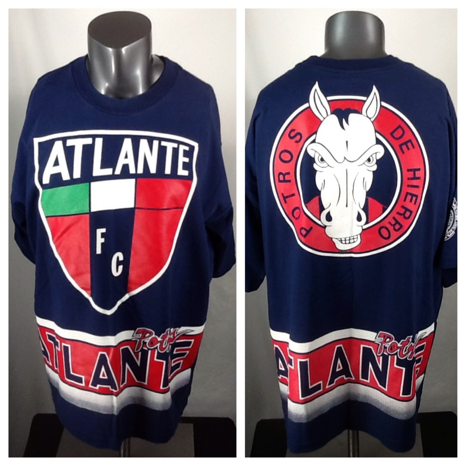 Vintage Atletica Atlante Potros FC Soccer Shirt (XL/2XL) Awesome Graphic Tee
