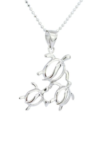 Hawaiian Turtle Family Ohana Necklace 