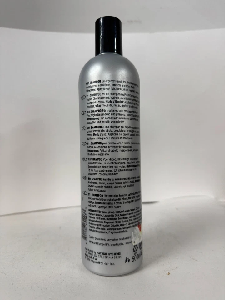 2 Упаковки ---- новый! Шампунь для экстренного ремонта Hayashi System 911 16,9 унции/500 мл - Изображение 2 из 2