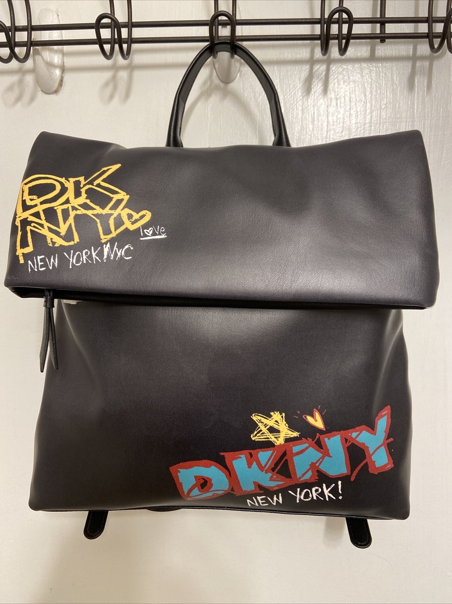 DKNY Tilly Medium Black Backpack Tote Synthetic Leather  display picture 1