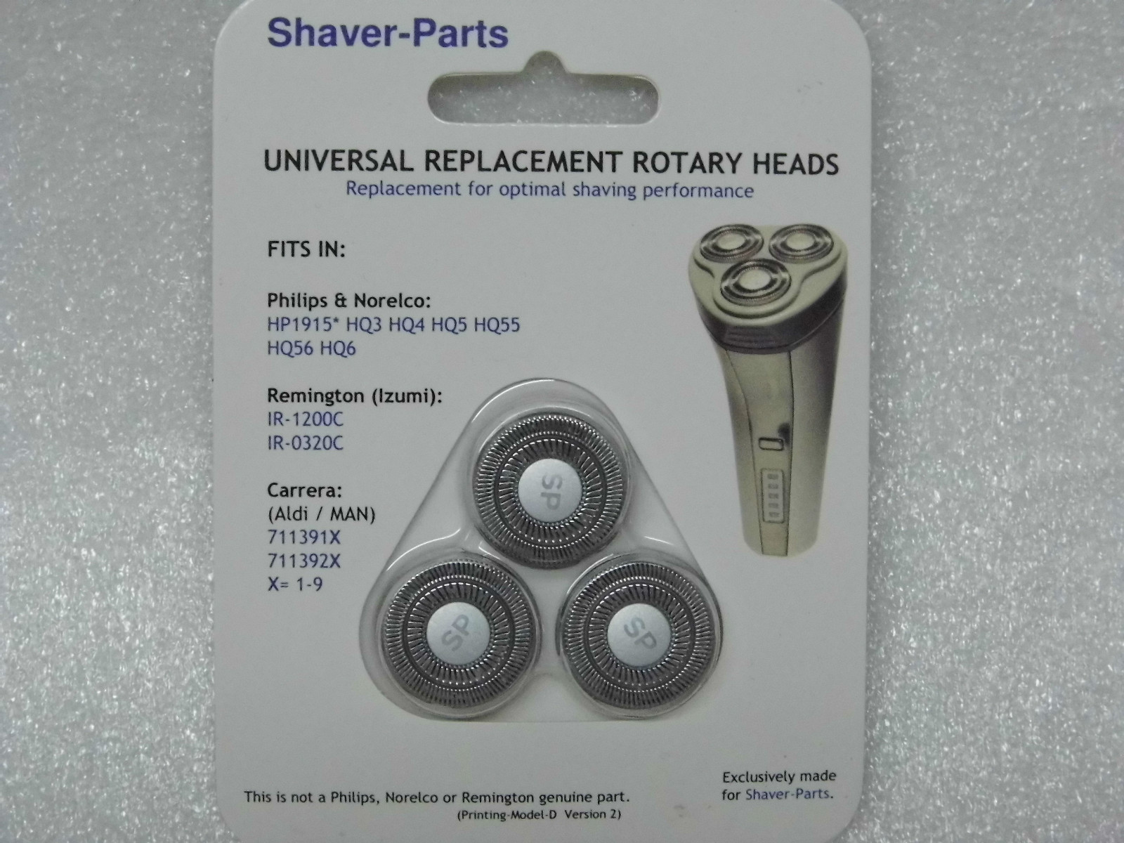 Têtes de rasoir HQ56 compatibles Philips - Lot de 3 lames de rechange pour rasoirs séries HQ3 et HQ4