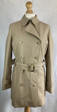 Sportscraft Women’s Beige Double Breasted Shorter Trench Coat Jacket Uk8 106