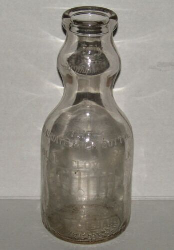 Bottiglia di vetro vintage trifoglio dorato crema latte 1 quarto - migliore per il design del bambino - Foto 1 di 4