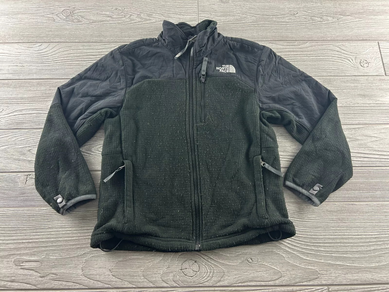 north-face full zip fleece mock neck jacket