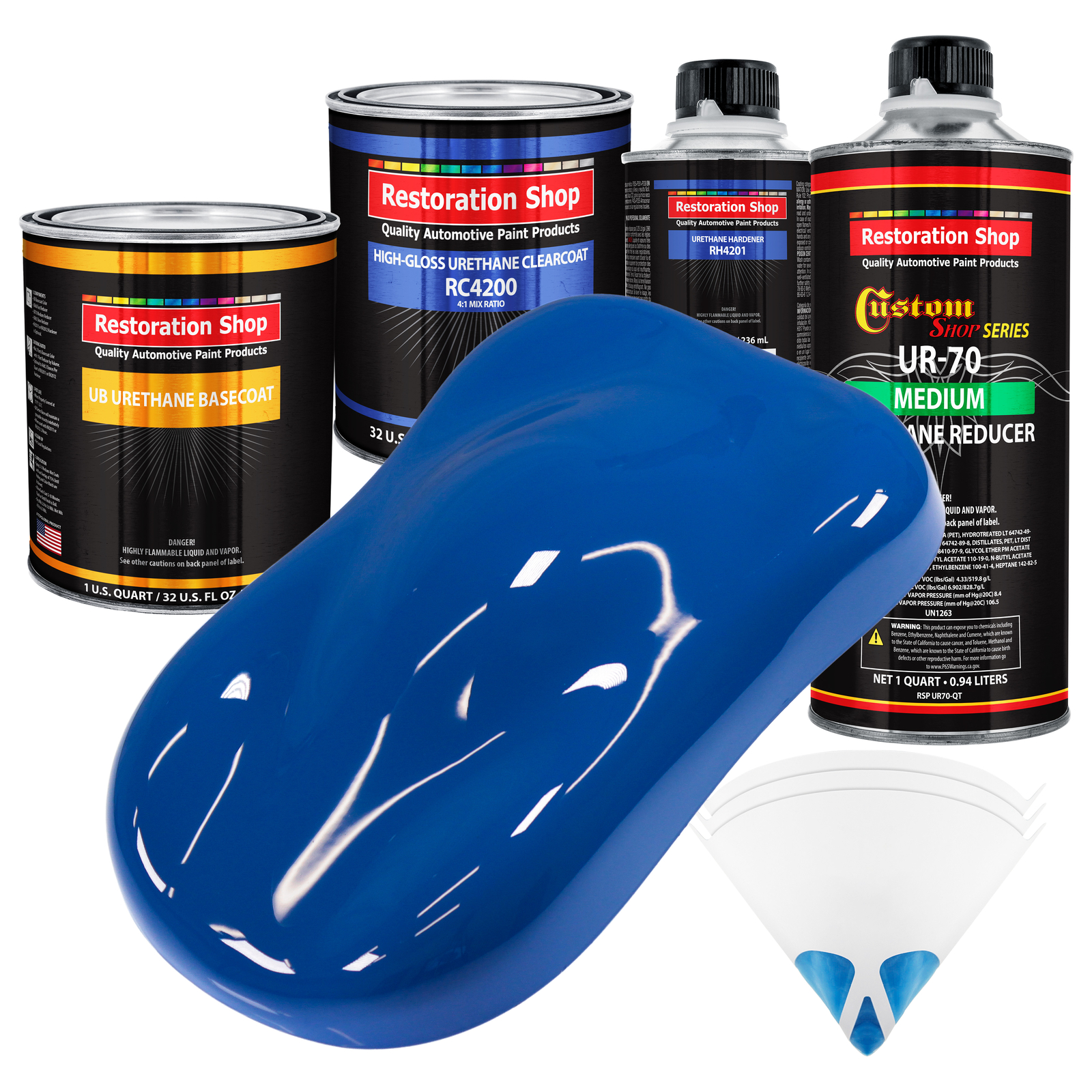 Reflex Blue Quart Urethane Basecoat Clearcoat Auto Paint Kit  