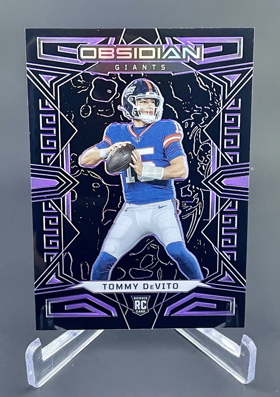 2023 Panini Obsidian Tommy Devito Purple Etch /75 RC New York Giants