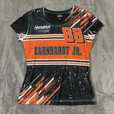 Over The Wall Womens Sequin T Shirt Top 88 Earnhardt Jr Round Neck Racing Large