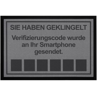 Doormat with slogan you have rung parody smartphone funny door mat