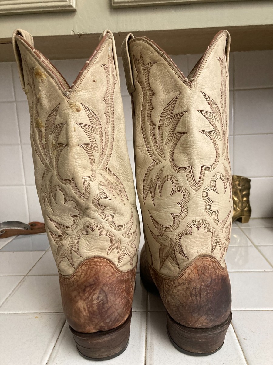 DAN POST USA DISTRESSED GIRAFFE STRIPED LEATHER WESTERN COWBOY