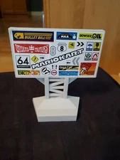 Mario Kart Hot Wheels Circuit Track Part: Sign Curved Track Holder REPLACEMENT.