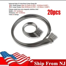 20PCS  Universal Adjustable Car Axle CV Joint Boot Crimp Clamps Big&Small Kits