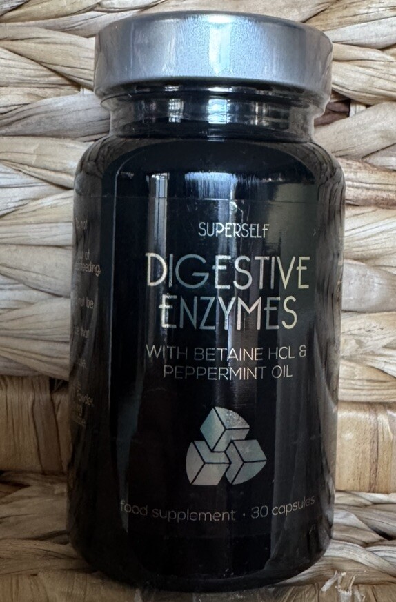 Digestive Enzymes Capsules - Gut Health Vegan Complex + Betaine HCL - 30 Tablets