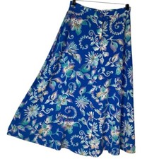 Vintage Worthington Lightweight Flowy Floral Midi Skirt - Women's Size 8