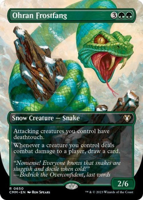 Ohran Frostfang (Borderless) -Foil Light Play English MTG Commander Masters