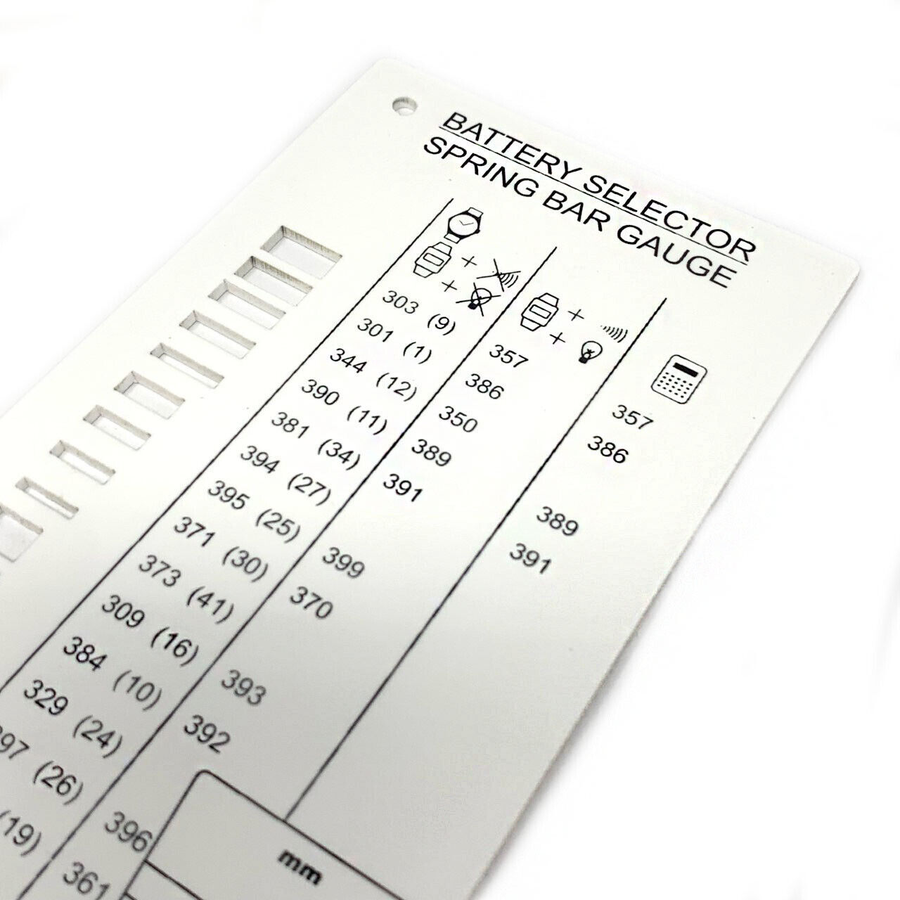 Battery Selector Size Gauge Chart Spring Bar Sizer Watch Repairs Guide