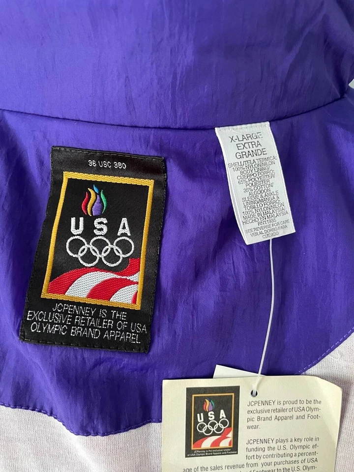 Vintage USA Olympic Windbreaker Jacket Size Xl NEW - Image 4 of 4