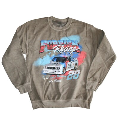 Pacsun If It Ain't Foreign, It's Borin' Men's Tan Crewneck Sweatshirt NEW