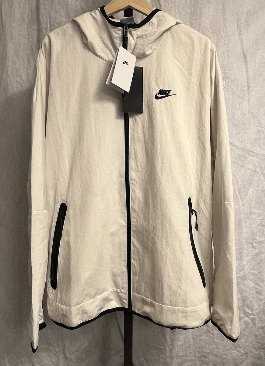 Nike Tech Woven Full Zip Windbreaker Lined Jacket White DQ4340-030