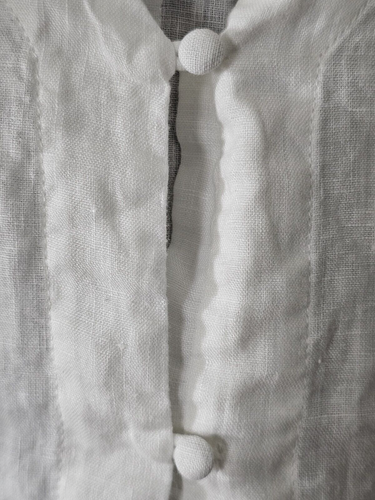 Vince Camuto Womens 100% Linen White Short Sleeve Button-Down Tie Front Blouse L - Picture 4 of 5
