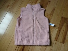 Girls Old Navy Pink Zip Up Fuzzy Vest Size 14 XL BNWT