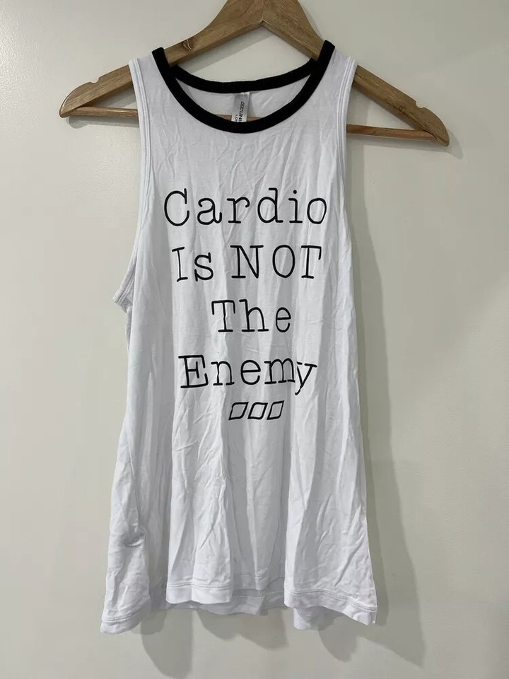 Lorna Jane White Graphic Athletic Tank Exercise Gym Top Size S