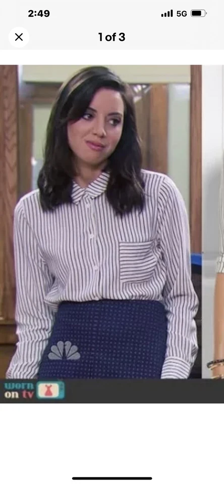 Band of Outsiders Purple Stripe silk crepe de chine button down blouse Top 1 S - Image 4 of 4