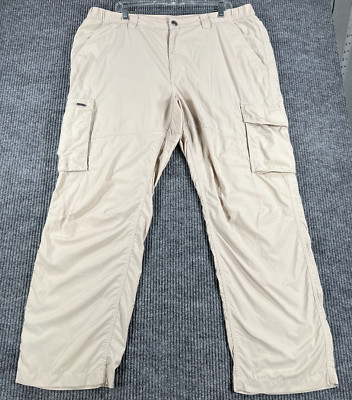 Columbia Kestrel Trail Hiking Pants Mens 40x30 Beige Cargo Tech Lightweight