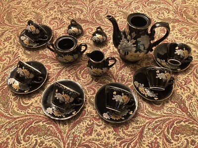 Empress China  by Mandil Japan Coffee 6 persons espresso/Tea Set Flowers design.