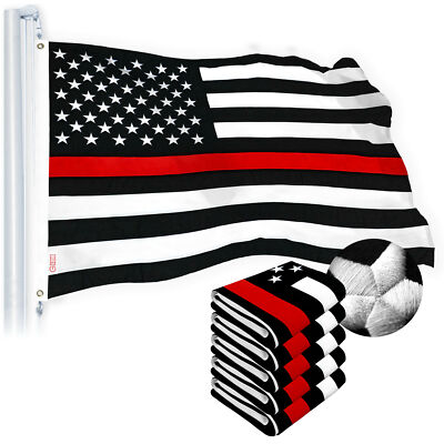 Thin Red Line Flag 4x6 FT 5-Pack Embroidered Spun Polyester by G128