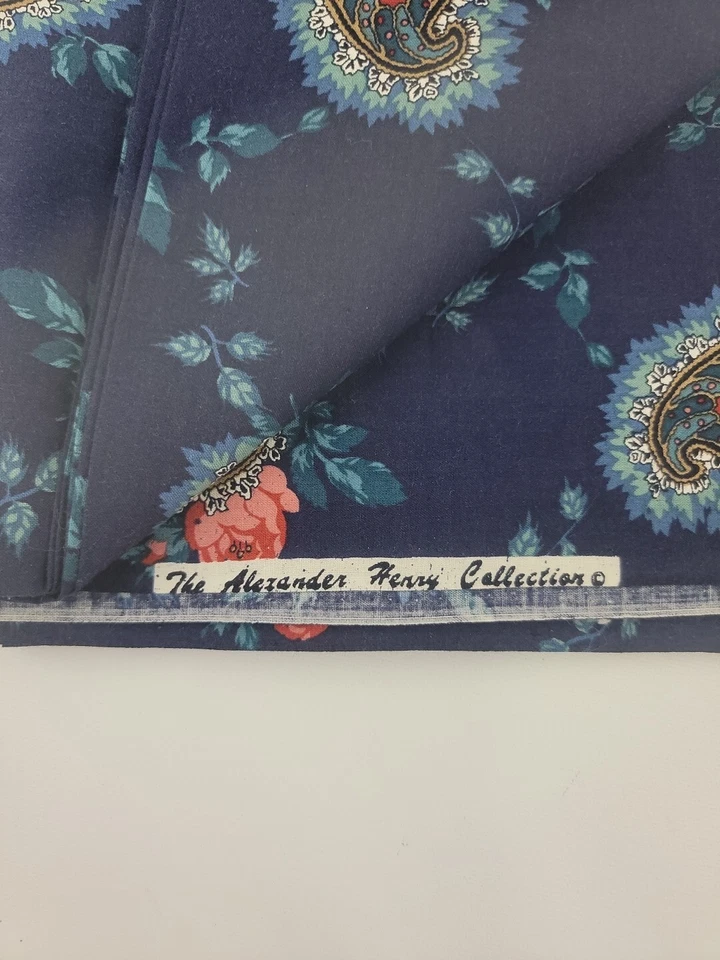 Alexander Henry Paisley 蓝色花卉棉 2 码 — 第 3/3 张图片