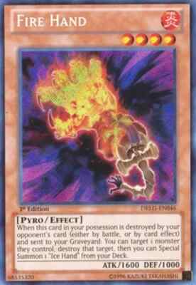 Fire Hand DRLG-EN046 1st Secret Rare Heavy Play READ! Yu-Gi-Oh! DNA GAMES