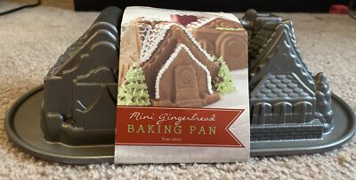 New Nordic Ware Mini Gingerbread House Baking Pan Mold Holiday Christmas